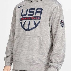 Nike Men's Team USA Basketball Spotlight Hoodie Size S Heathered Charcoal